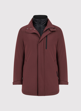 Bordowa kurtka puchowa