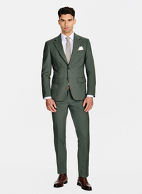 Zielony wełniany garnitur męski