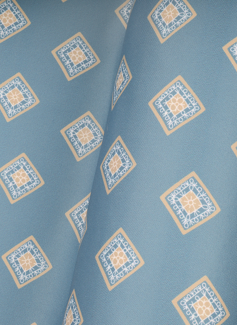 Niebieska poszetka męska w romby