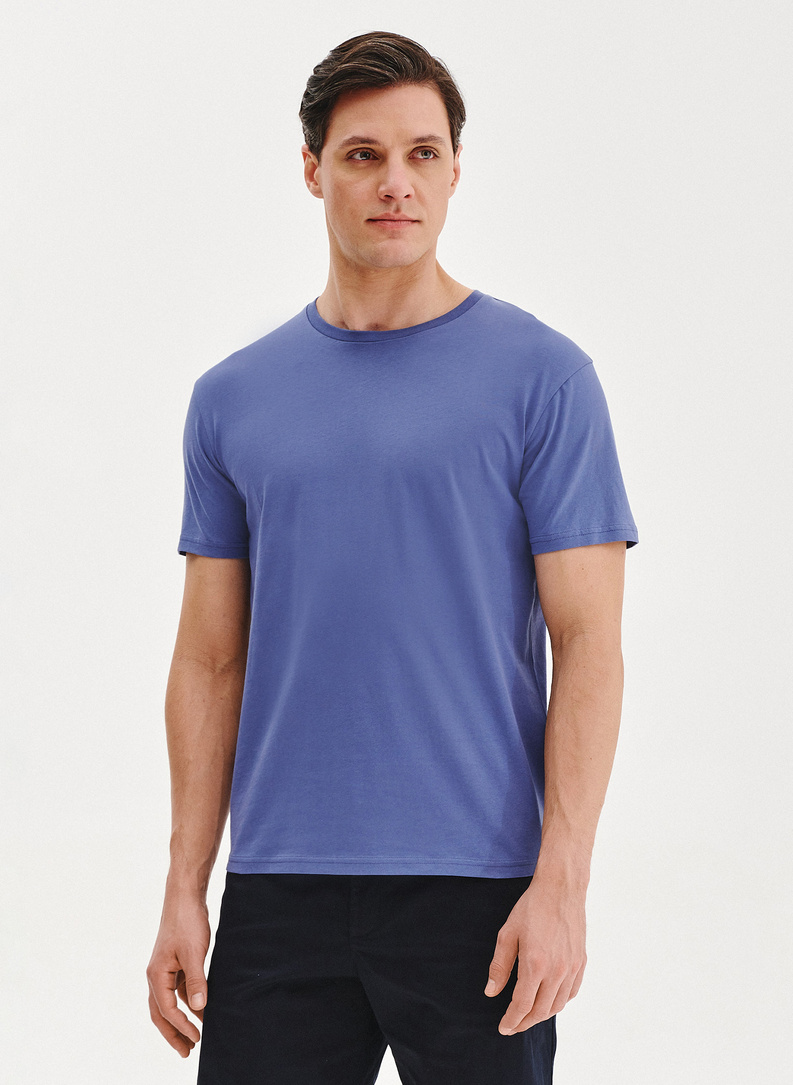 Bawełniany granatowy t-shirt