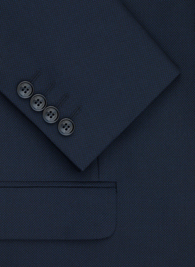 Granatowy wełniany garnitur męski