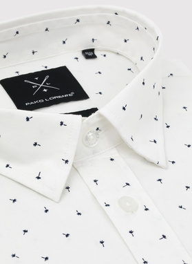 Biała koszula męska w mikrowzór