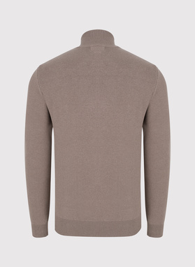 Sweter męski rozpinany w kolorze beżowym