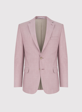 Rożowa marynarka garniturowa wełna