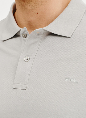 Gładki t-shirt polo w szarym kolorze