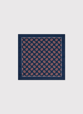 Wzorzysta granatowa poszetka męska