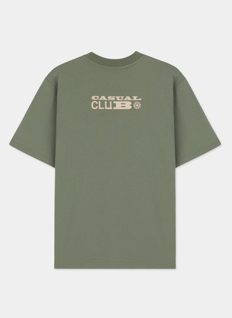 Zielony T-shirt z krótkim rękawem oversize C21SF-TX-002-Z