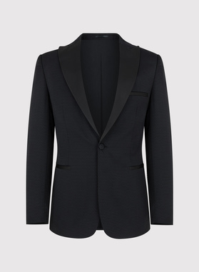 Czarna marynarka smokingowa w mikrowzór 