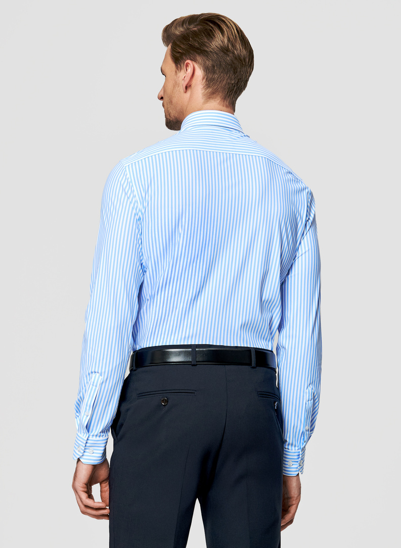 Niebieska koszula męska w prążek