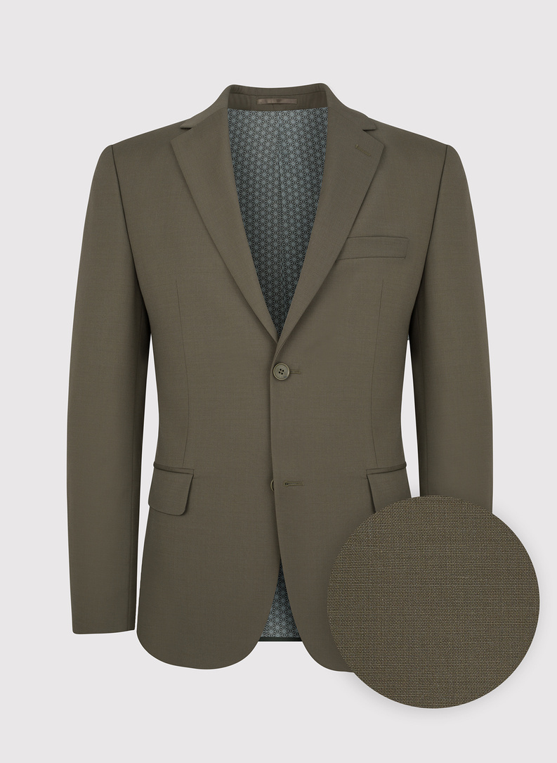 Zielona marynarka garniturowa z wełną