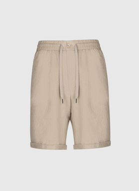 Lniane beżowe szorty męskie