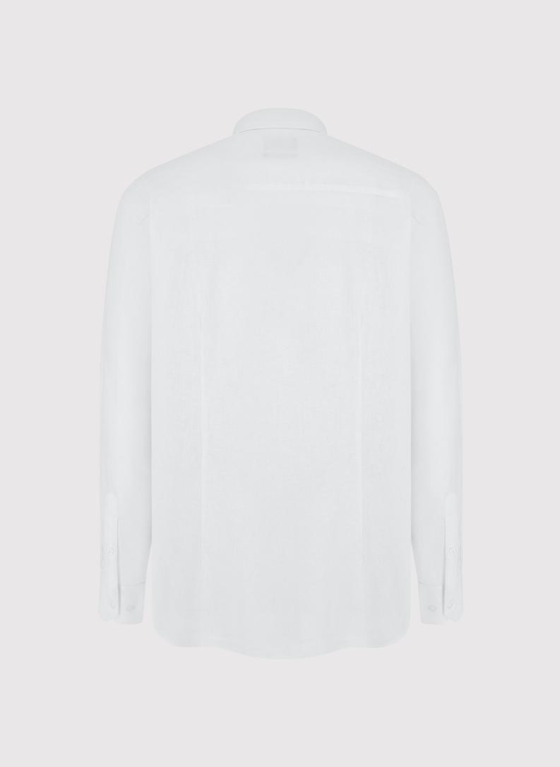 Biała koszula z lnu i bawełny