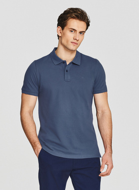 Ciemnoniebieskie bawełniane polo męskie