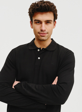 Czarne polo longsleeve