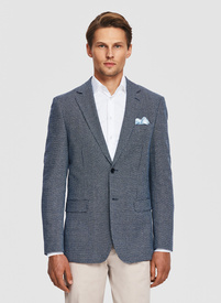 Marynarka w kratkę z lnem