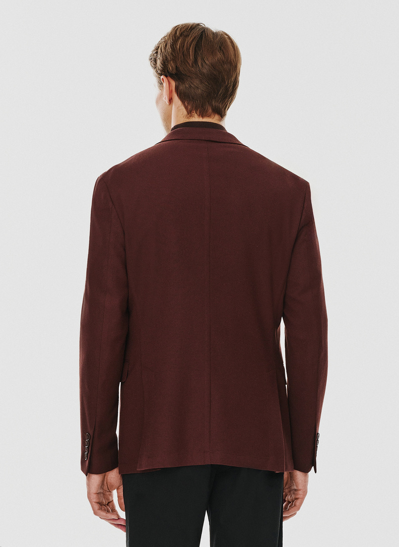 Brązowa gładka marynarka męska