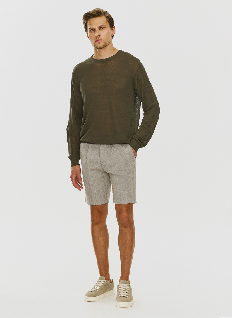 Melanżowe szorty męskie w kolorze brązowym