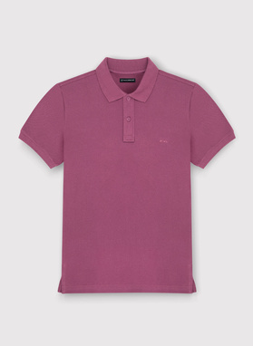 Gładki T-shirt polo w kolorze fioletowym