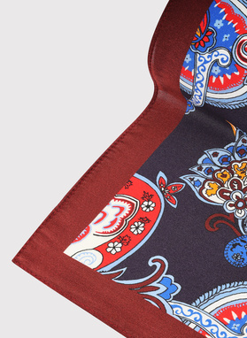 Bordowa poszetka w paisley