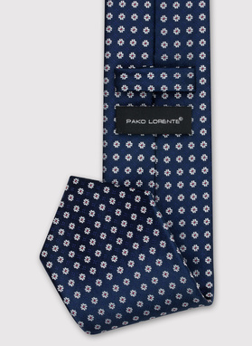 Granatowy krawat męski w drobny wzór