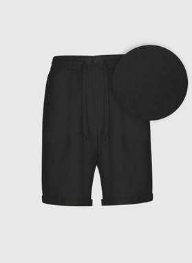 Lniane czarne szorty męskie