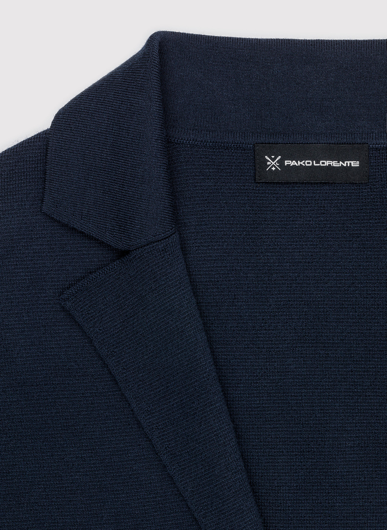 Dzianinowa wełniana marynarka męska 