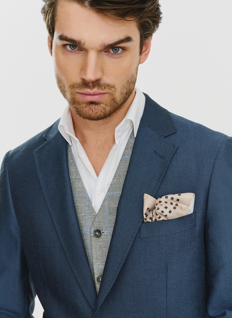 Granatowa marynarka męska bez podszewki