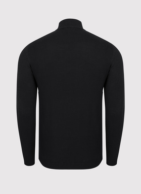 Czarny gładki półgolf męski