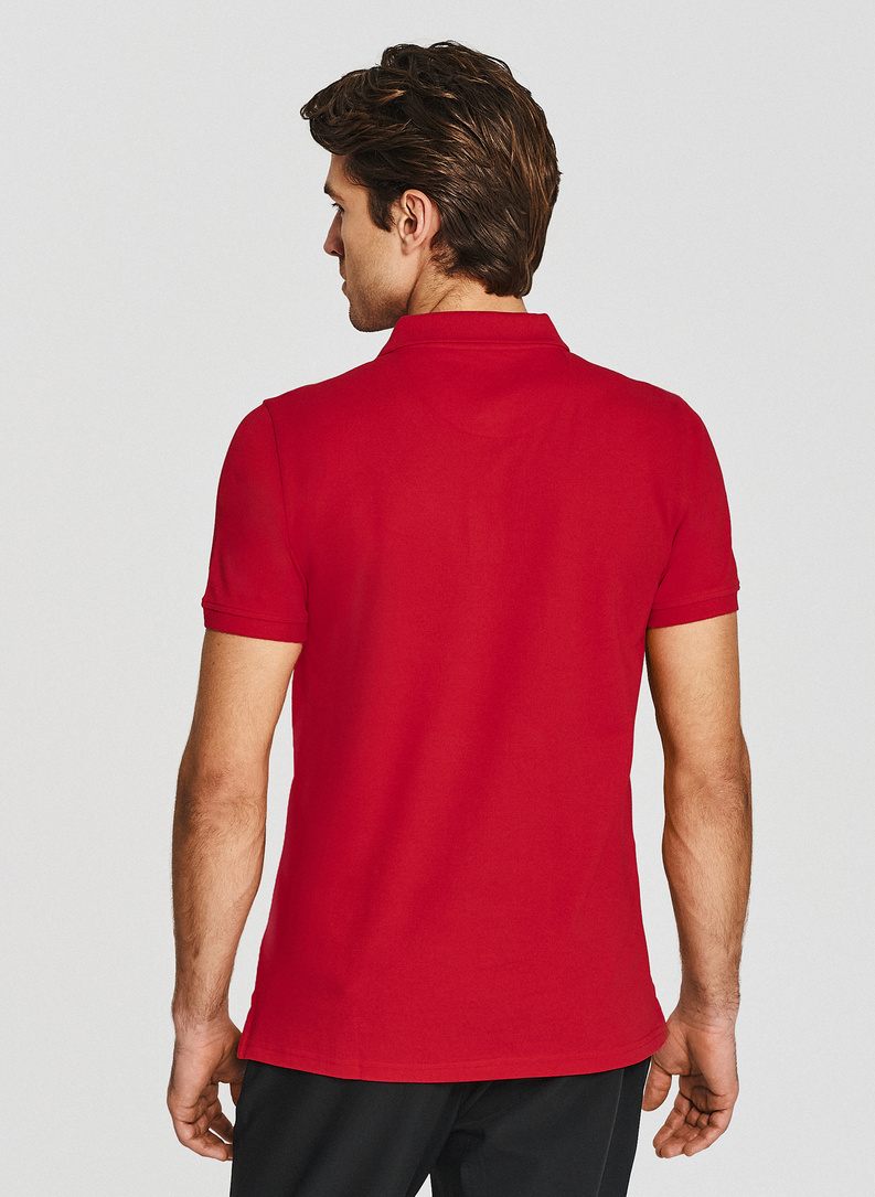 Czerwone bawełniane polo męskie