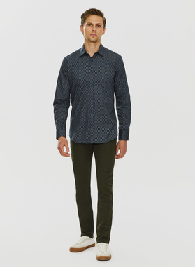 Koszula w kolorze granatowym w mikrowzór