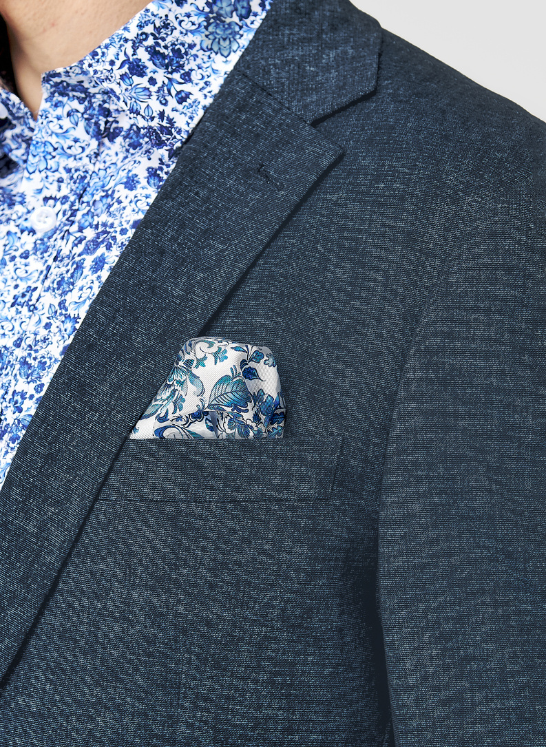 Granatowa marynarka męska melanż