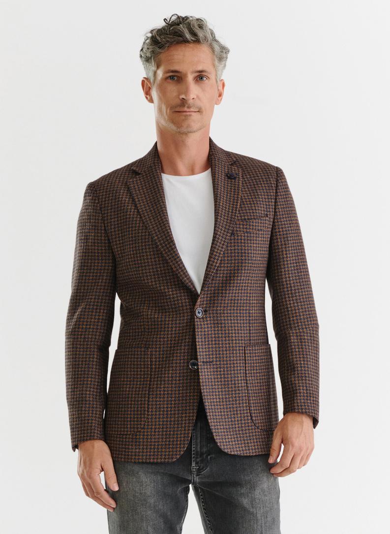 Casualowa marynarka męska w pepitkę 