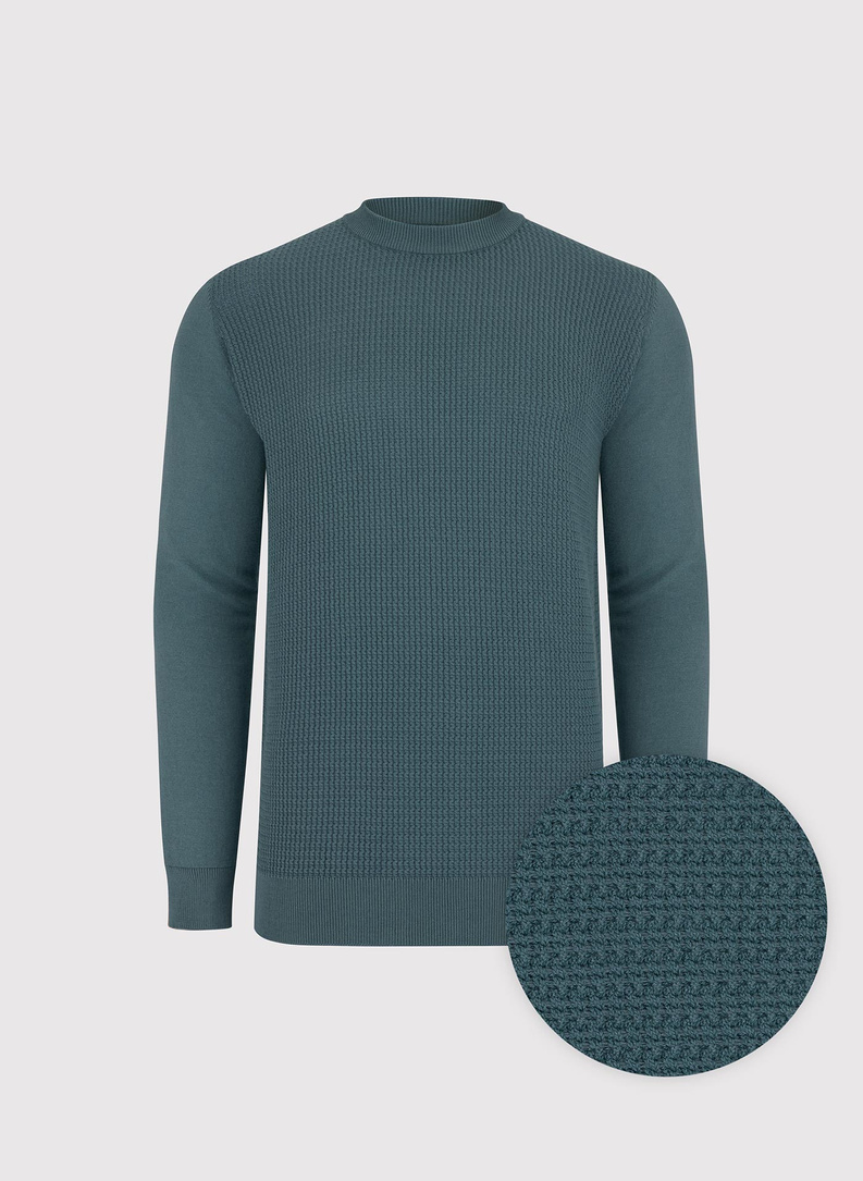 Turkusowy sweter męski