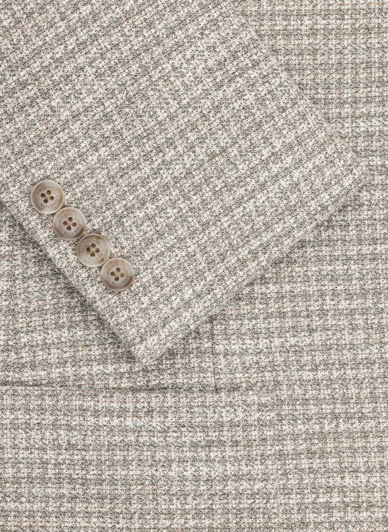 Beżowa marynarka w pepitkę