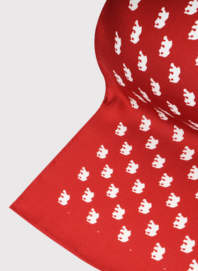 Czerwona poszetka męska we wzór