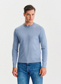 Niebieski sweter męski o-neck