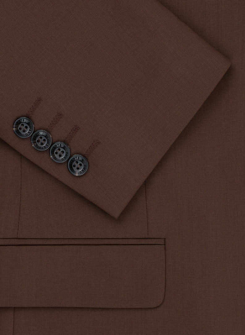 Gładki brązowy garnitur męski