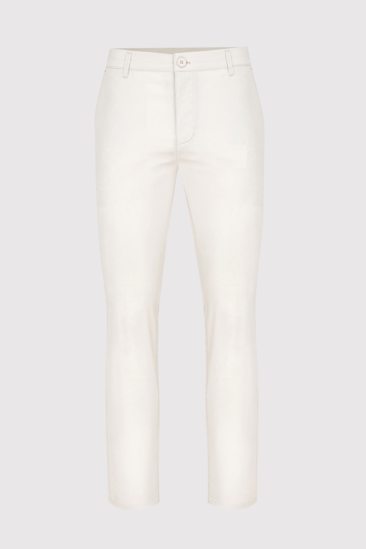 Męskie basicowe spodnie w kolorze ecru