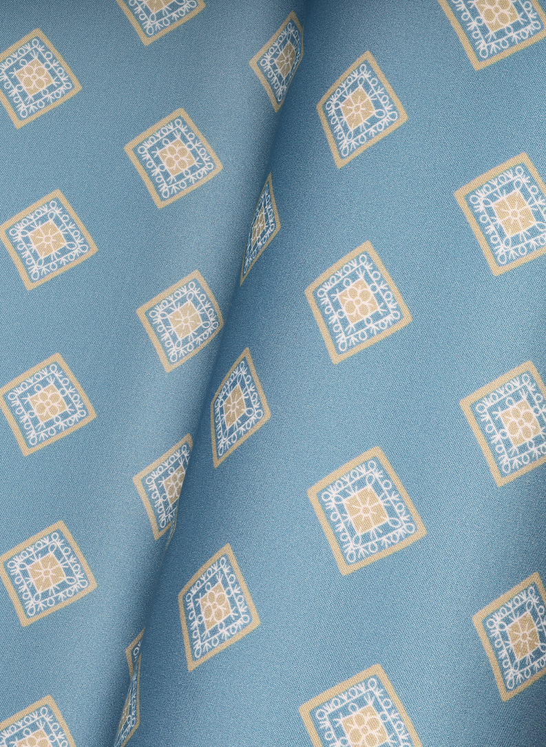 Niebieska poszetka męska w romby