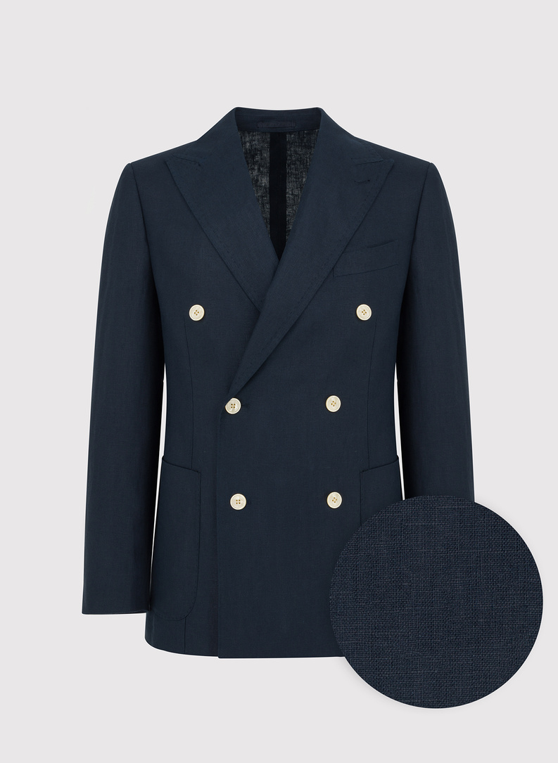 Lniana marynarka dwurzędowa