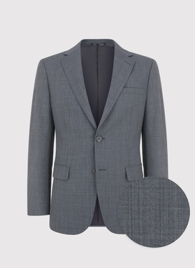 Dwuczęściowy gładki garnitur męski w kolorze szarym