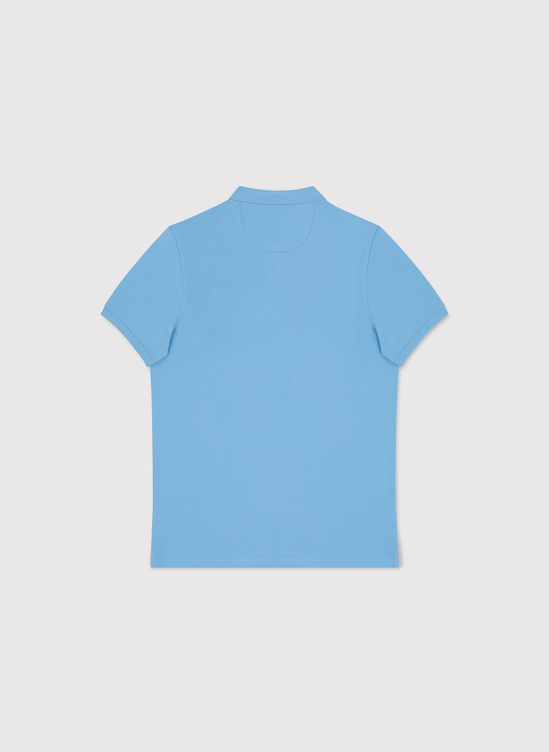 Niebieskie bawełniane polo męskie