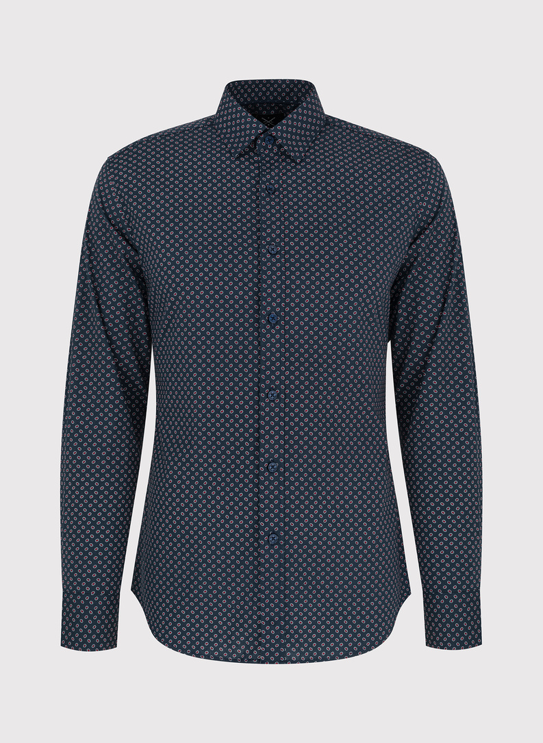 Koszula w kolorze granatowym w mikrowzór