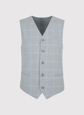 Szara kamizelka męska w kratę