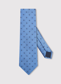 Niebieski krawat męski w mikrowzór