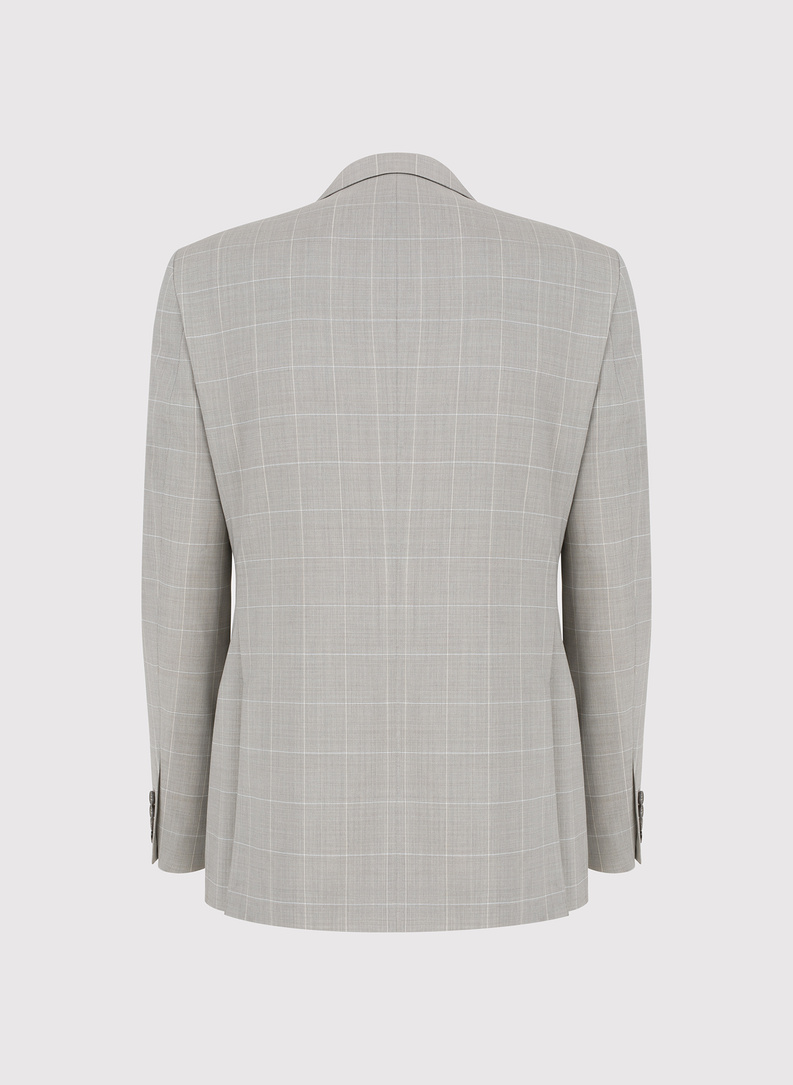 Wełniany garnitur męski w kratkę