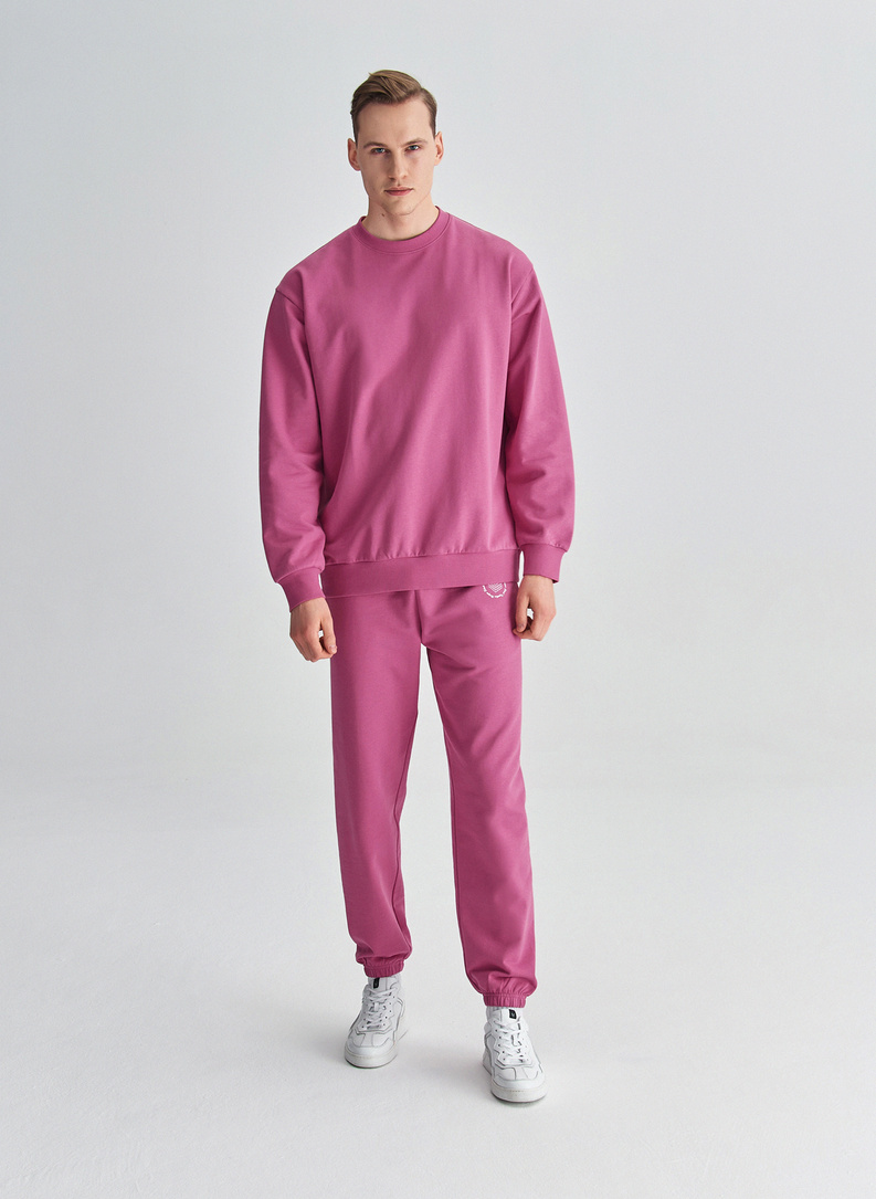 Różowe spodnie dresowe oversize C22SF-WD-002-R-0