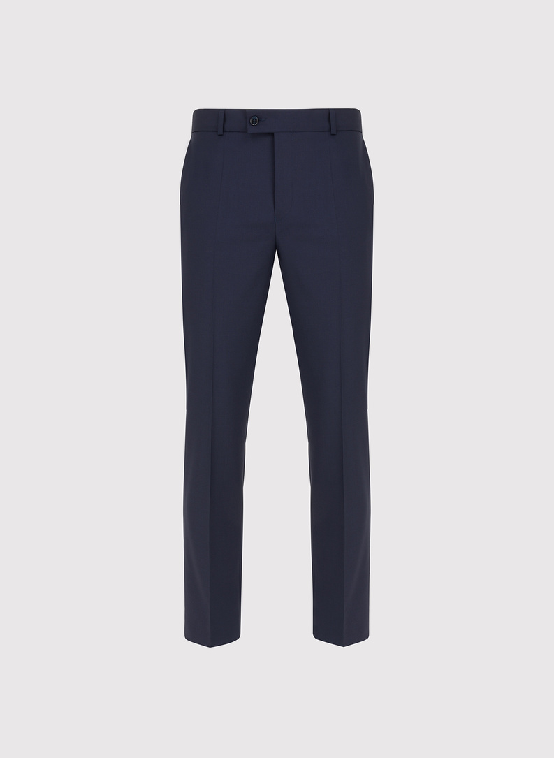 Wełniane spodnie garniturowe w kolorze granatowym