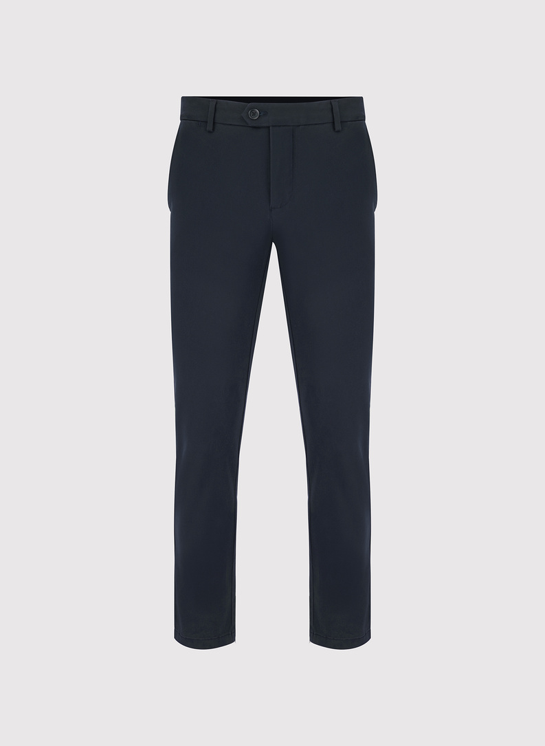 Granatowe spodnie chino z bawełną