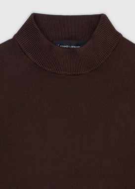 Brązowy gładki półgolf męski